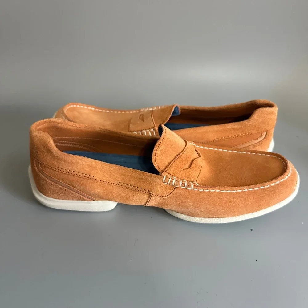 Rockport Mens Adiprene by Adidas Burnt Orange Suede Penny Loafers Size 12